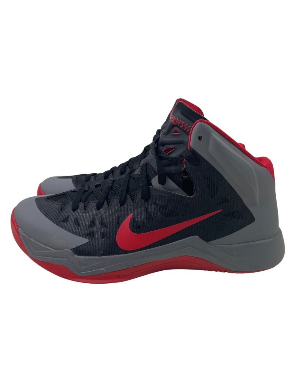 Nike Zoom Hyperquickness High-Top Basketball Shoes Gray & Red US Size 13